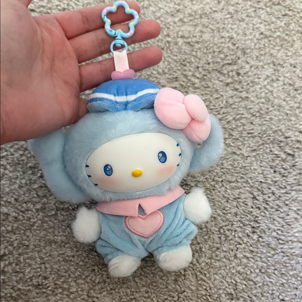 Sanrio Blue Plush Hanging Toy - Cute Heart Outfit
